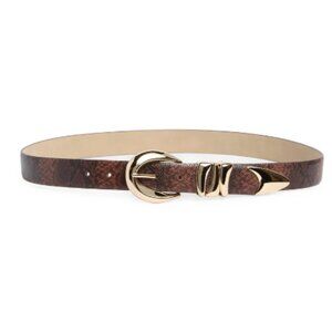 Vince Camuto Python Print Faux Leather Women's Belt  Size XL=38" Chocolate
